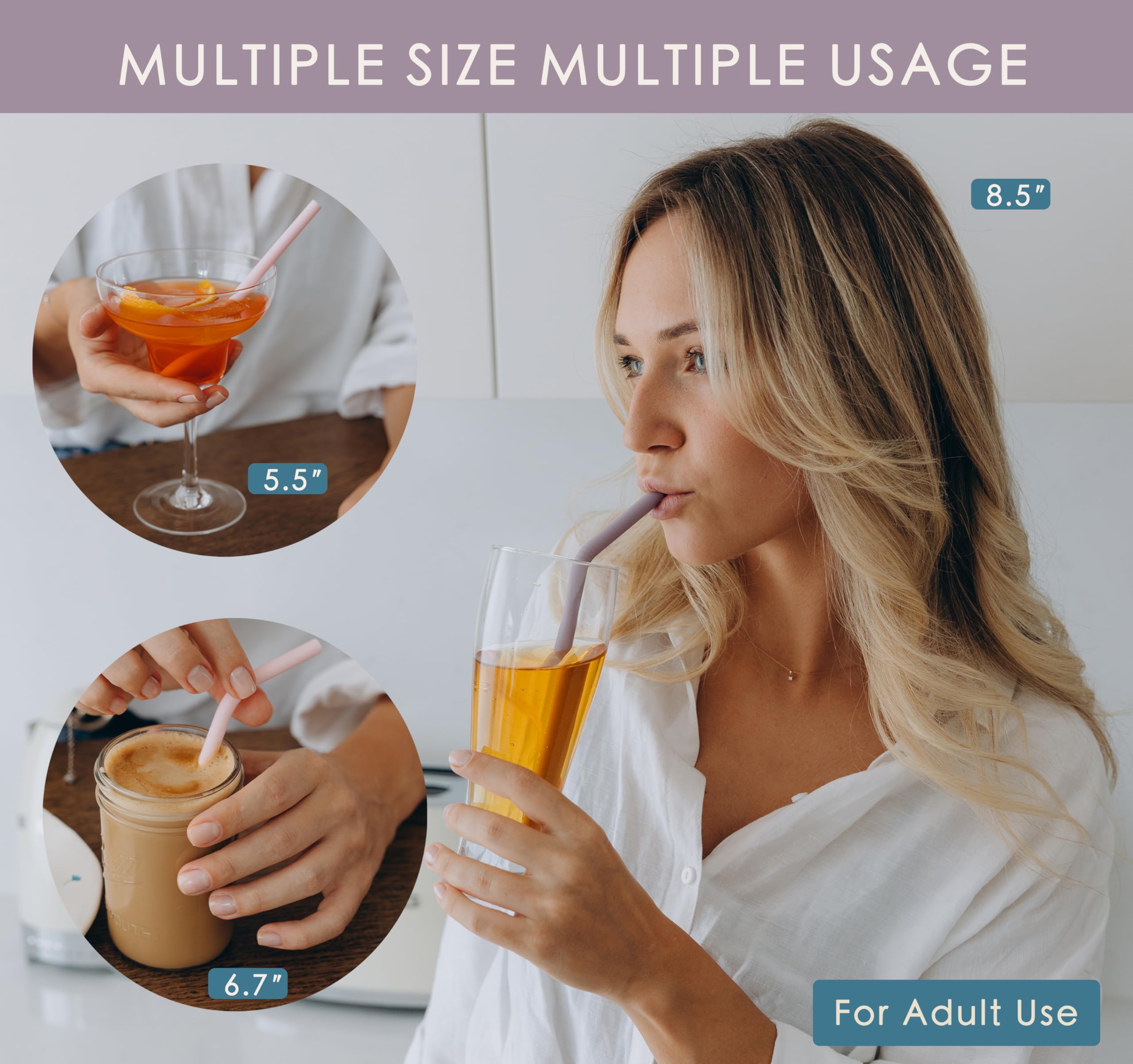 Tegion wide-diameter 8.5-inch straw for thick smoothies