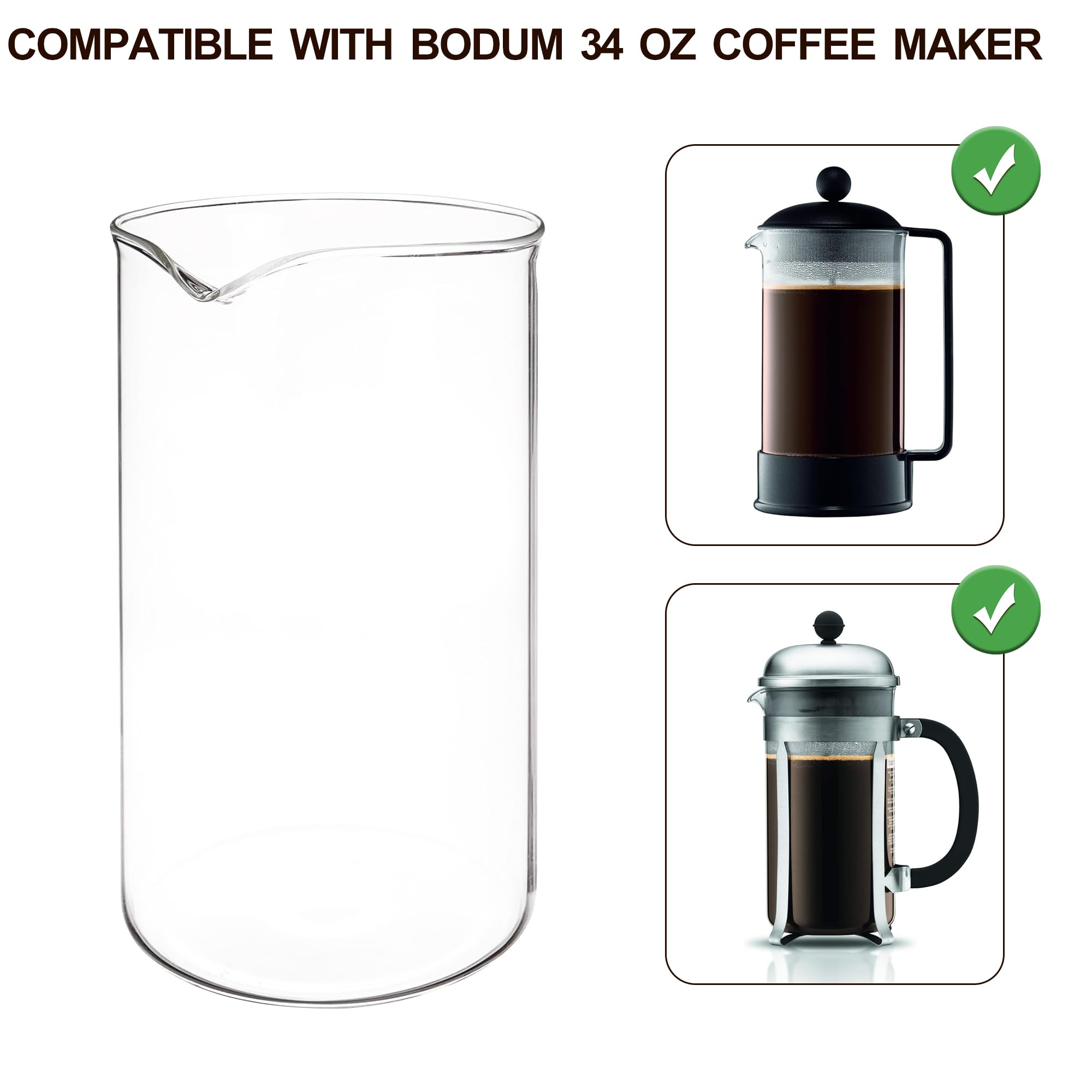 TEITEAI universal compatibility with Bodum and Starbucks French presses.