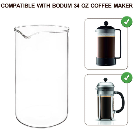 TEITEAI universal compatibility with Bodum and Starbucks French presses.