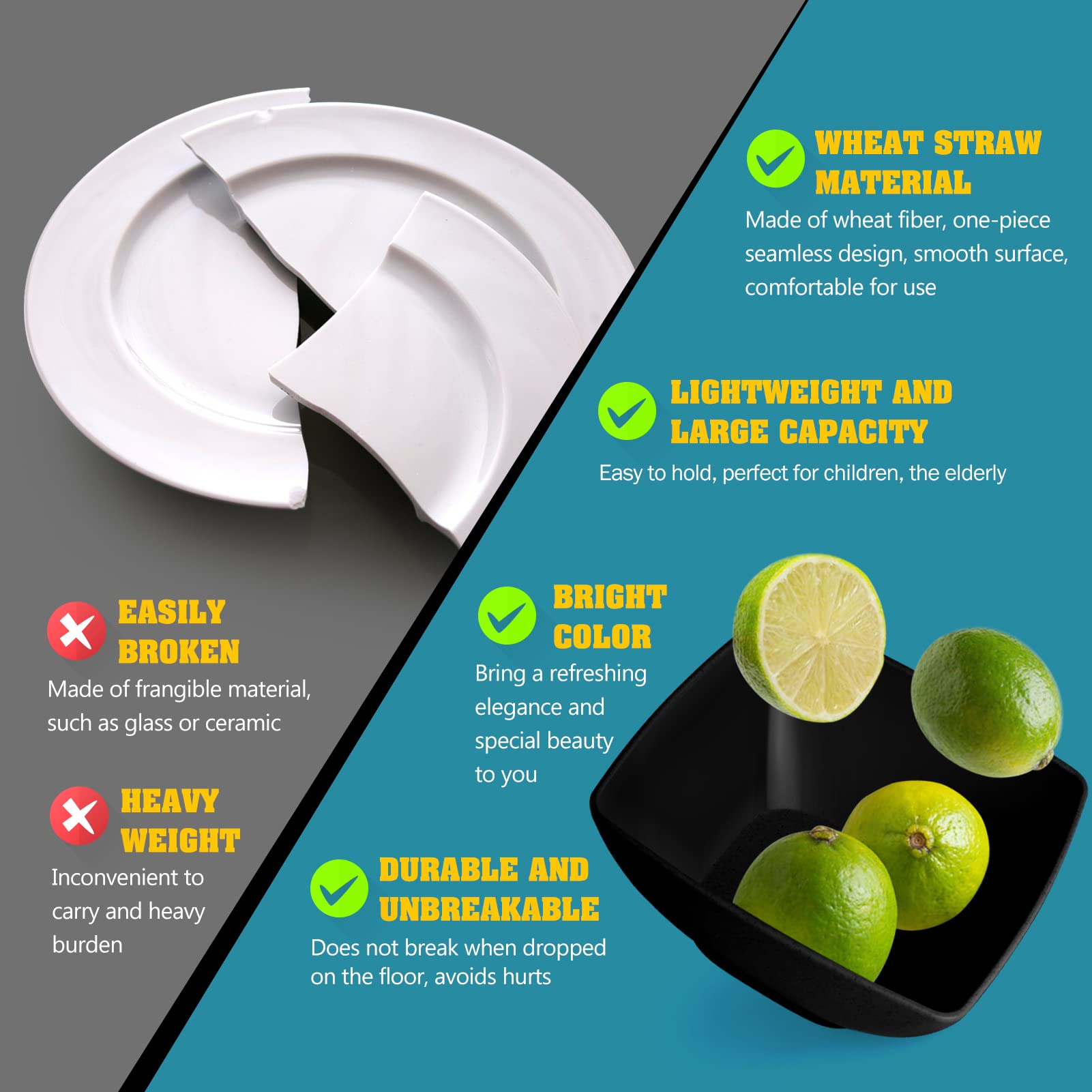 Teivio square 8.66 inch salad plate with clean edges.