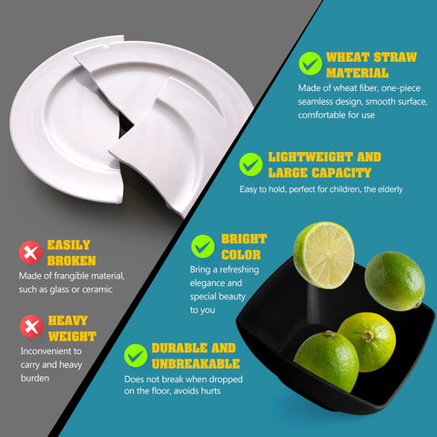 Teivio square snack bowl 6 inch easy to grip and stack.