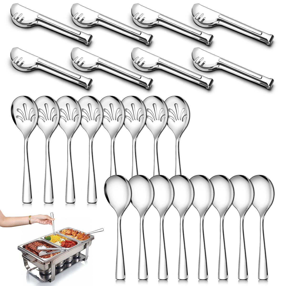 Teivio serving spoon 9.8 inches provides smooth, mess-free buffet serving.