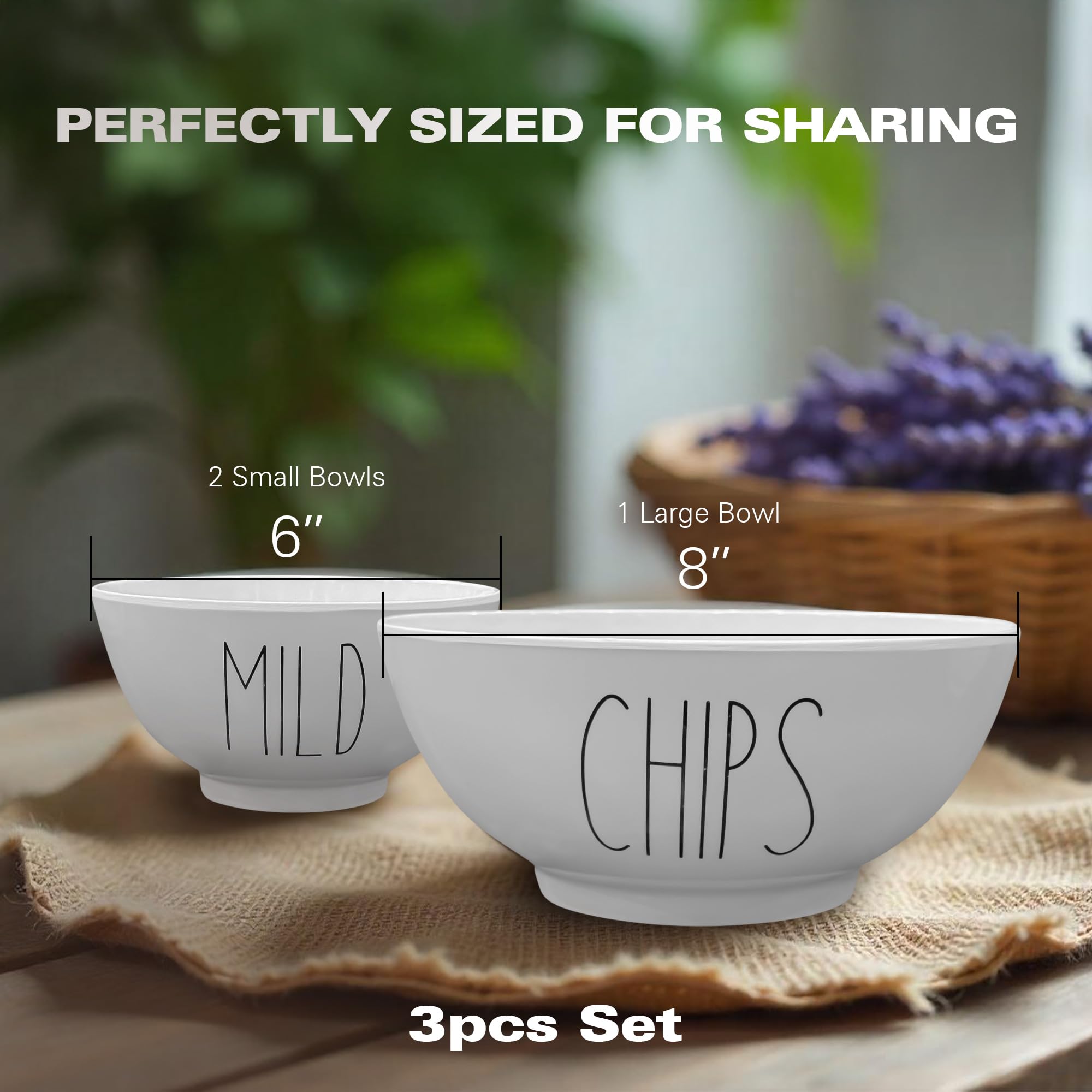 TEKHEUTEN Farmhouse salsa bowl 6-inch, convenient for dip-friendly gatherings.
