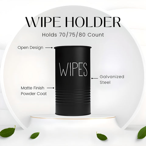 TEKHEUTEN galvanized steel canister securely stores 70/80 count wipes.