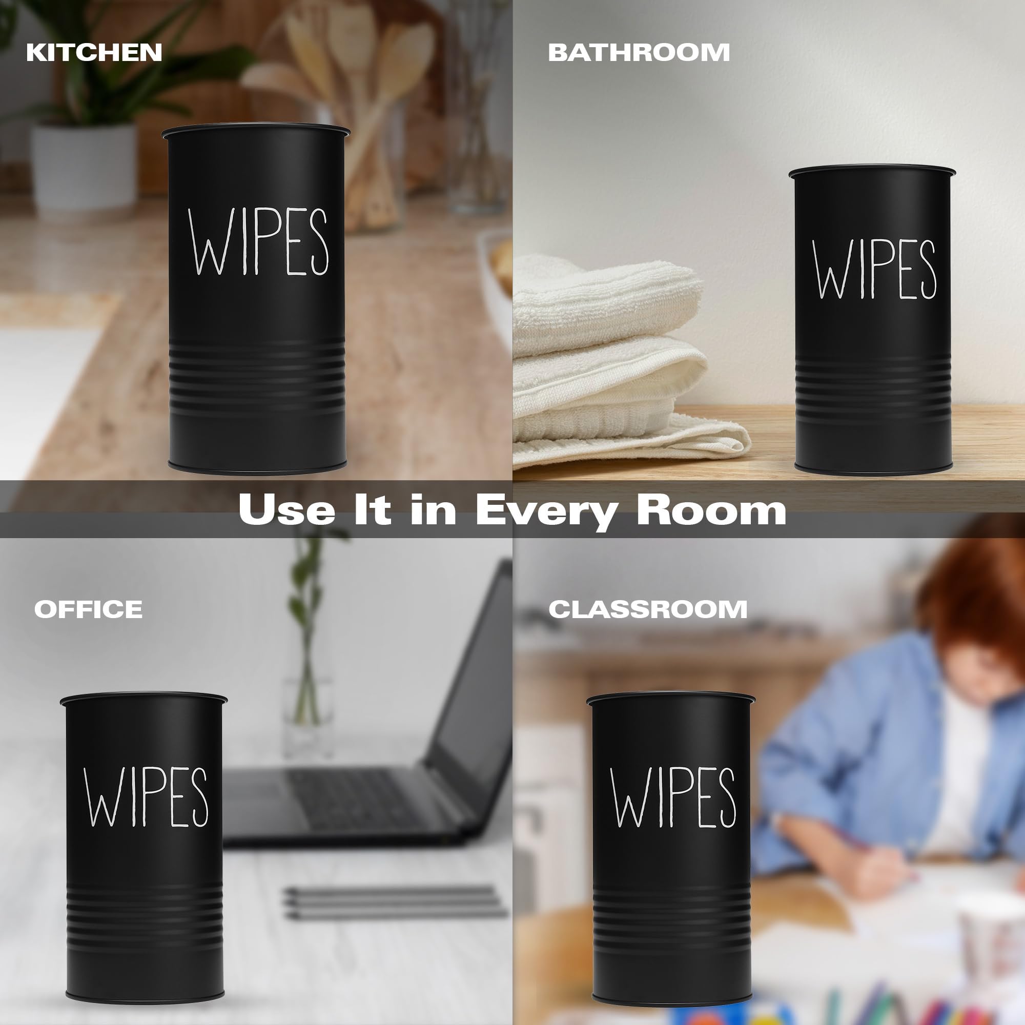 TEKHEUTEN wipe holder keeps kitchen and bathroom wipes neatly organized.