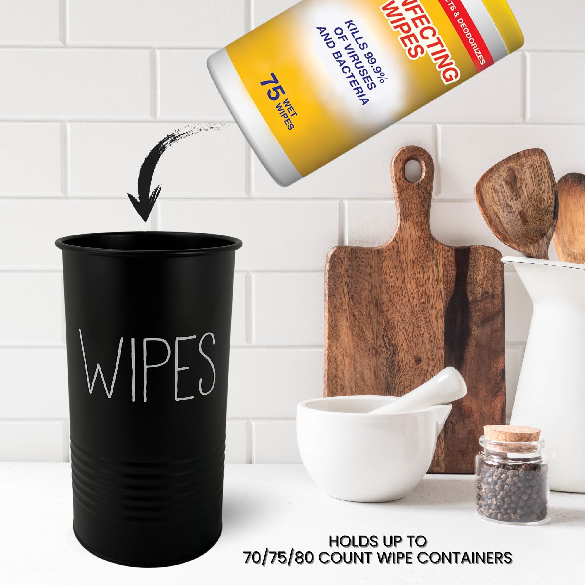 TEKHEUTEN wipe holder open design allows fast retrieval without removing lids.