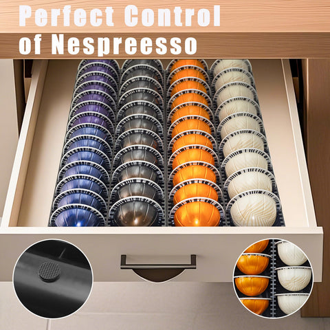 TelKeen fits most Vertuo drawer sizes and holds over 40 capsules for busy mornings