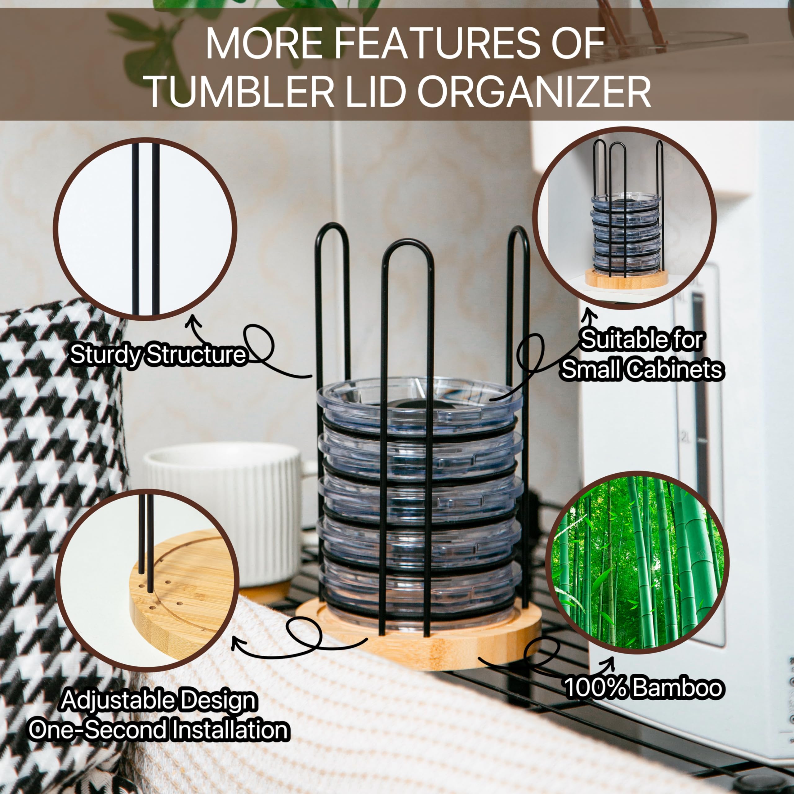 TelKeen kitchen drawer lid storage for tidy shelves