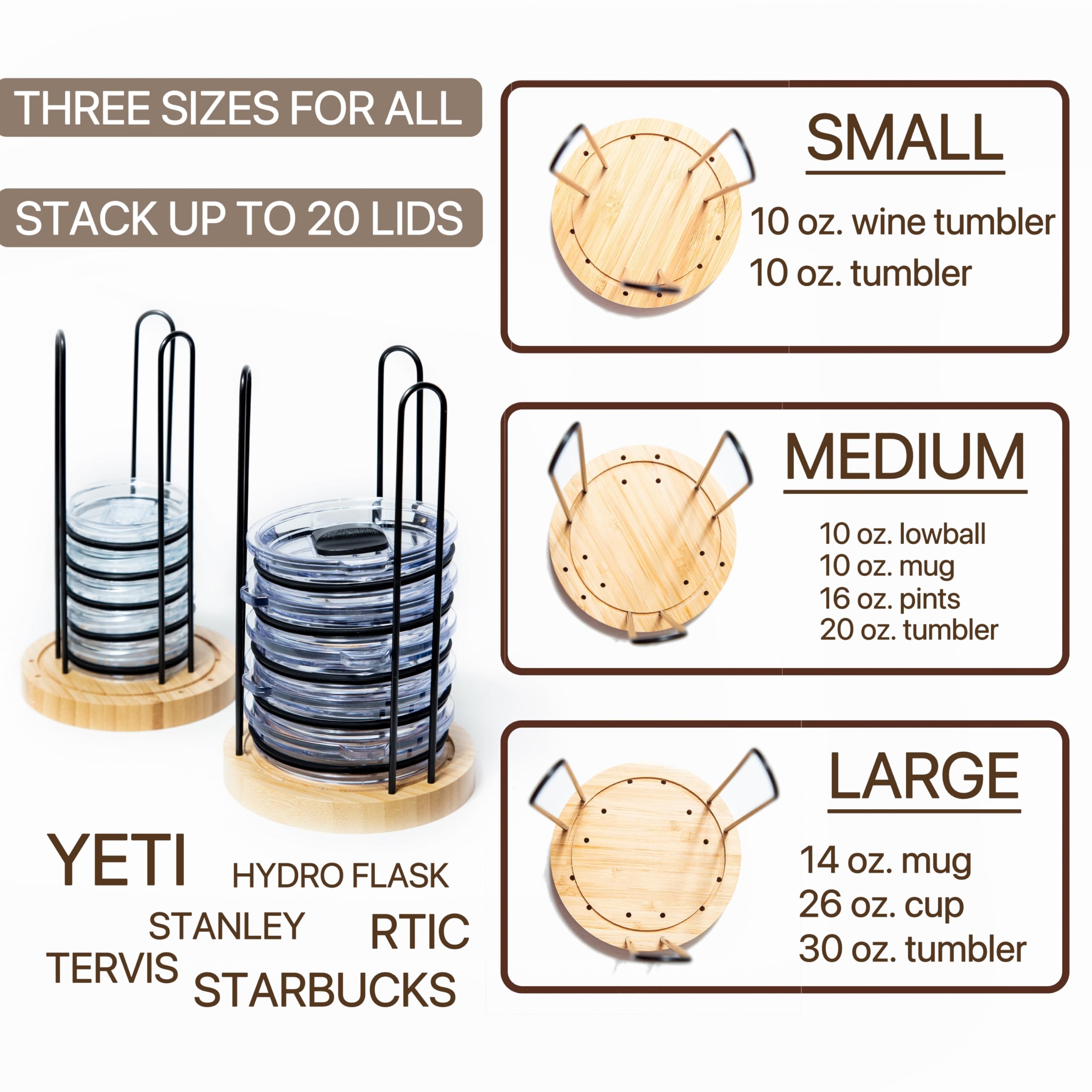 TelKeen space-saving lid organizer stacks lids vertically