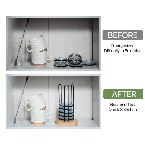 TelKeen vertical lid stack maximizes cabinet space