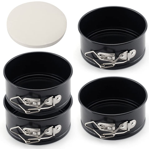 Tellshun 4inch mini springform pan with removable bottom for easy cheesecake release.