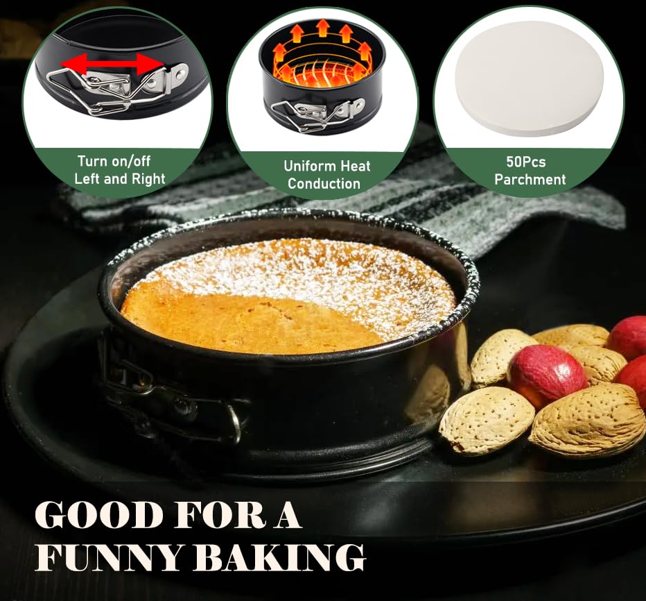 Tellshun 4inch springform pan oven-safe up to 450F for versatile baking.