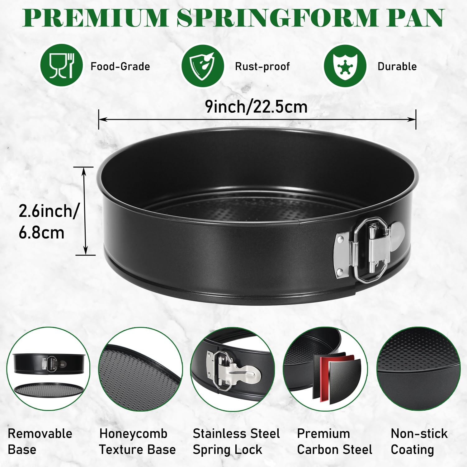 Tellshun 9-Inch Springform Pan buckle closeup for easy release