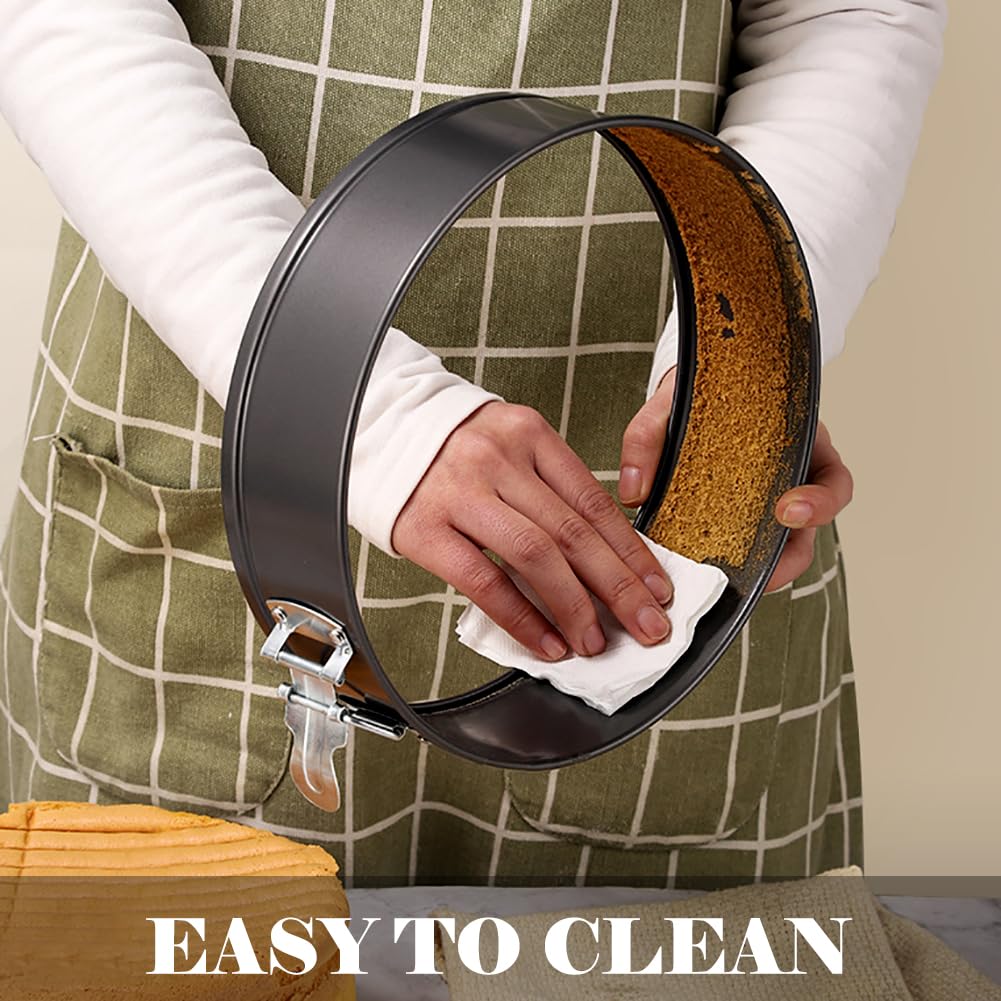 Tellshun 9-Inch Springform Pan with parchment papers pack for prep efficiency