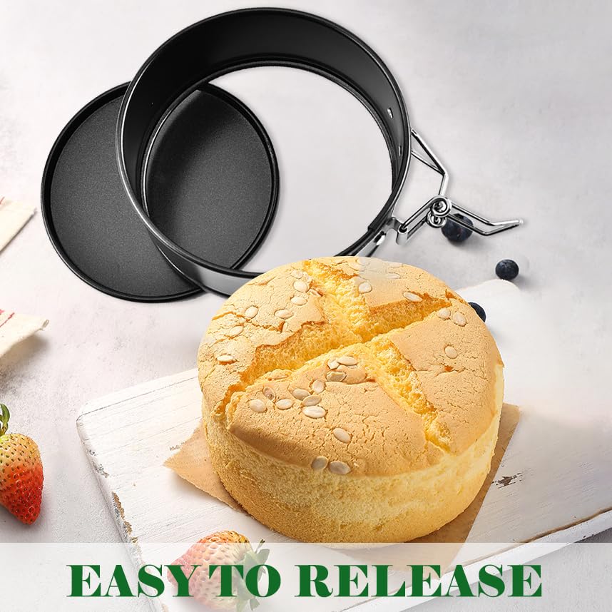 Tellshun leakproof round bakeware 4inch prevents bottom leaks during bake.