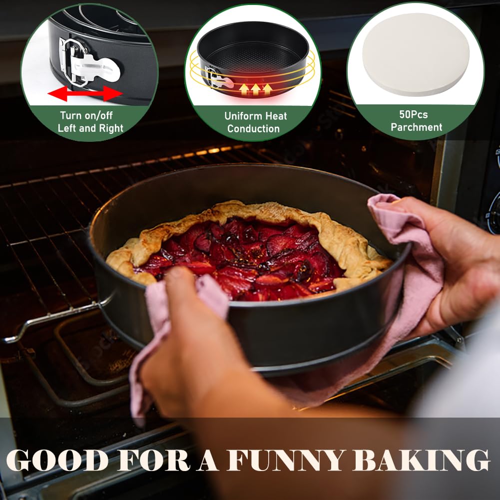 Tellshun parchment paper pack provides mess-free lining for quick prep.