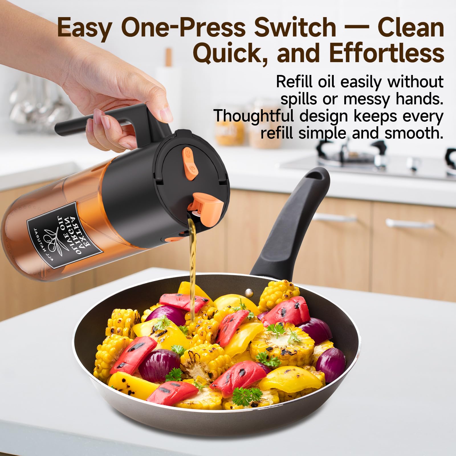 TELUNSHI leak-proof cap keeps counters clean and drip-free