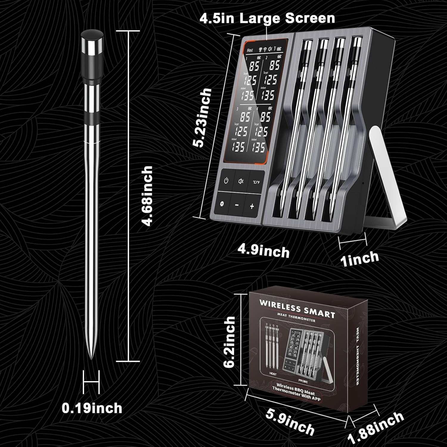 TEMMIO stainless-steel probes are dishwasher-safe and easy to clean.