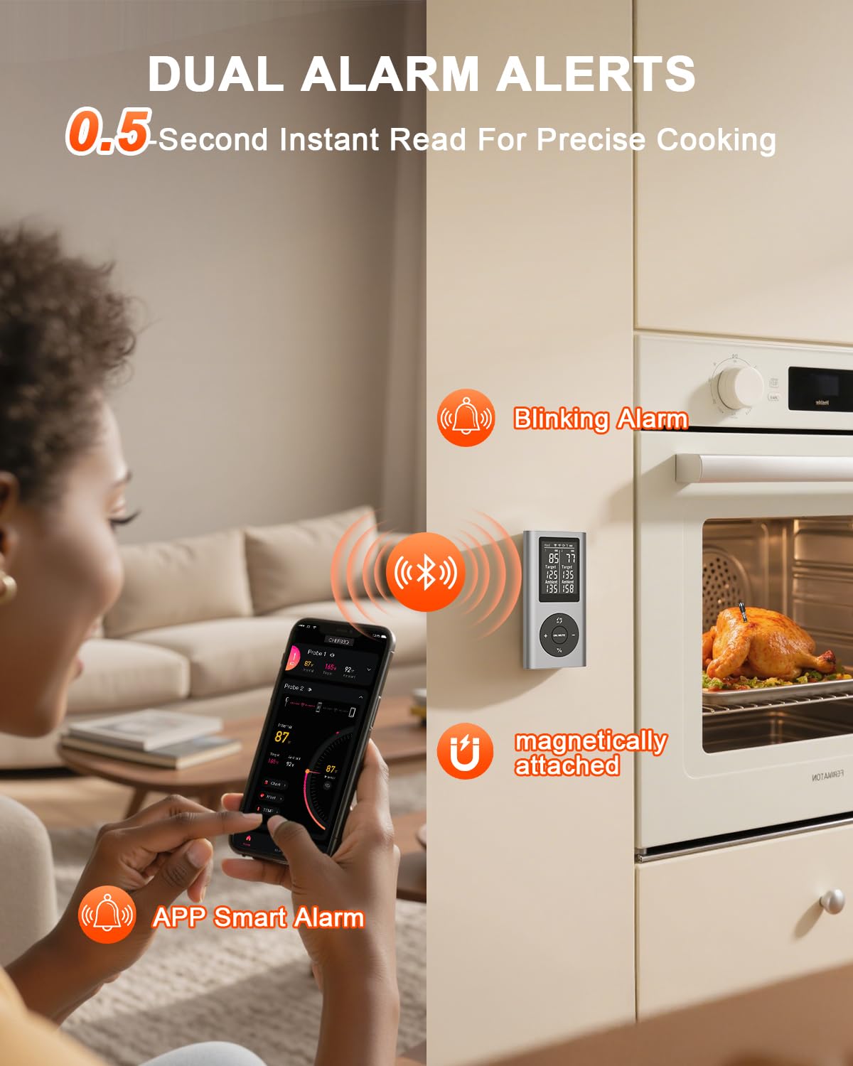 TEMMIO backlit base works independently for quick temps.