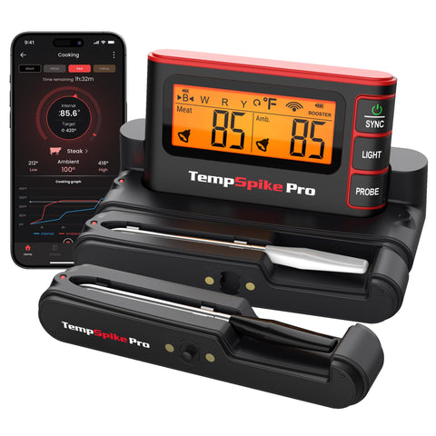 TempSpike display with backlight for easy temperature reading during grilling