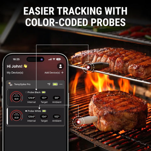 TempSpike rechargeable battery powers long cooks without frequent recharging