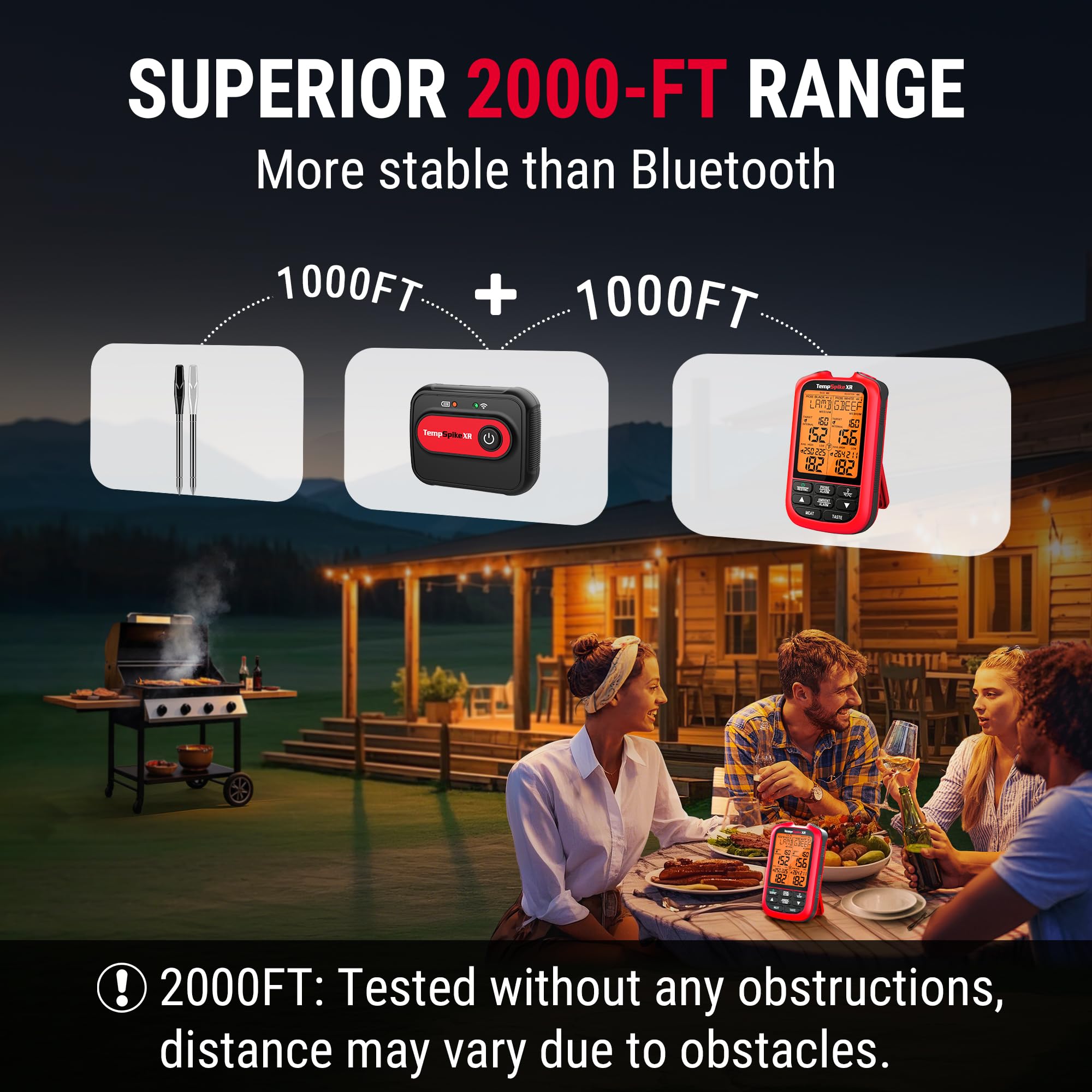TempSpike 2000ft wireless range lets you monitor from the patio