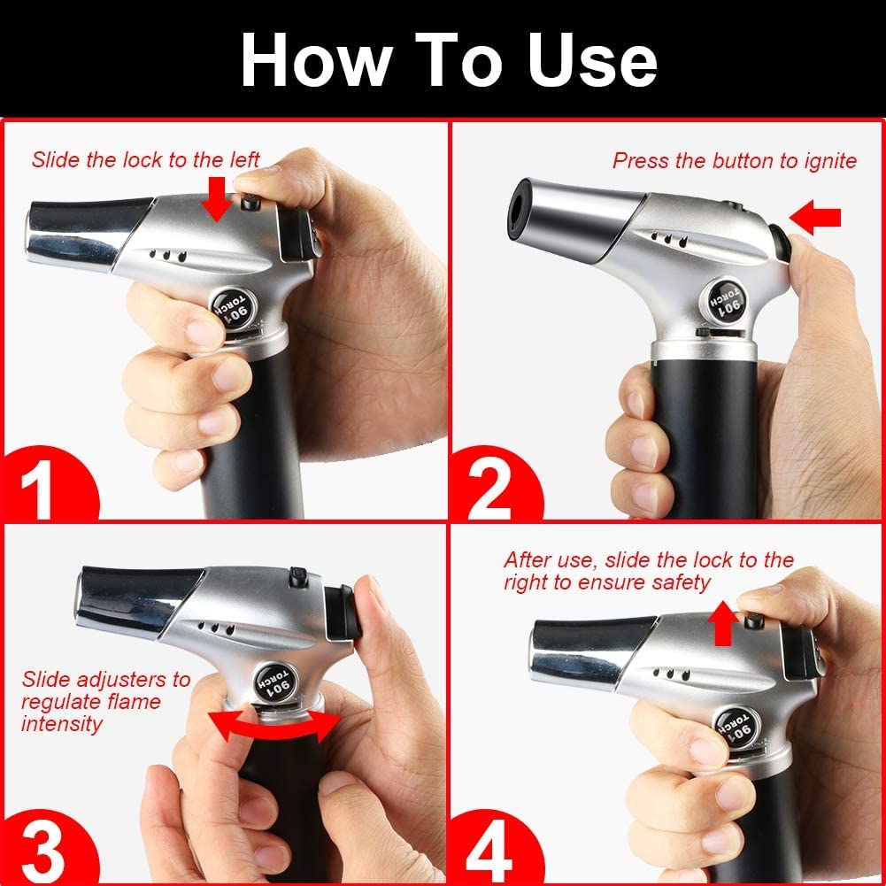 Tencoz Blow Torch finger guard enhances safety while browning and searing.
