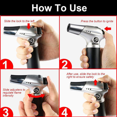 Tencoz Blow Torch finger guard enhances safety while browning and searing.