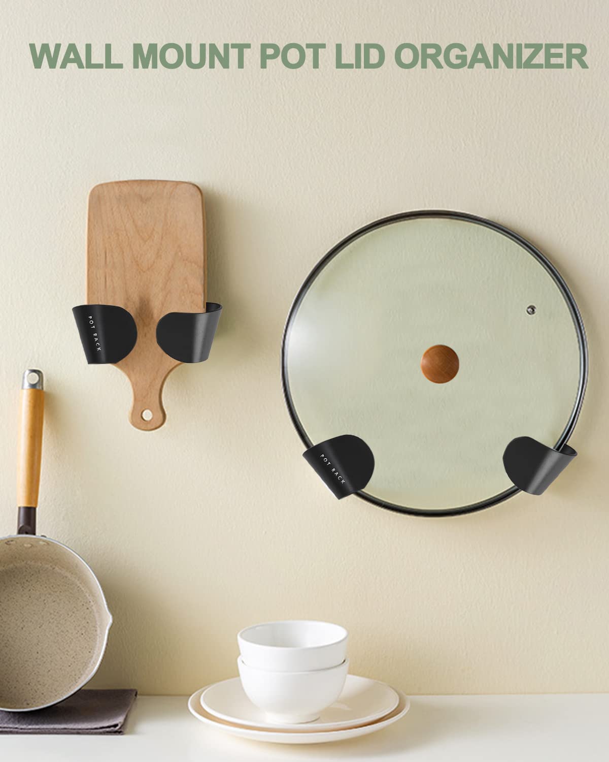 Tendiren lid organizer adds decorative touch while decluttering your cooking area.