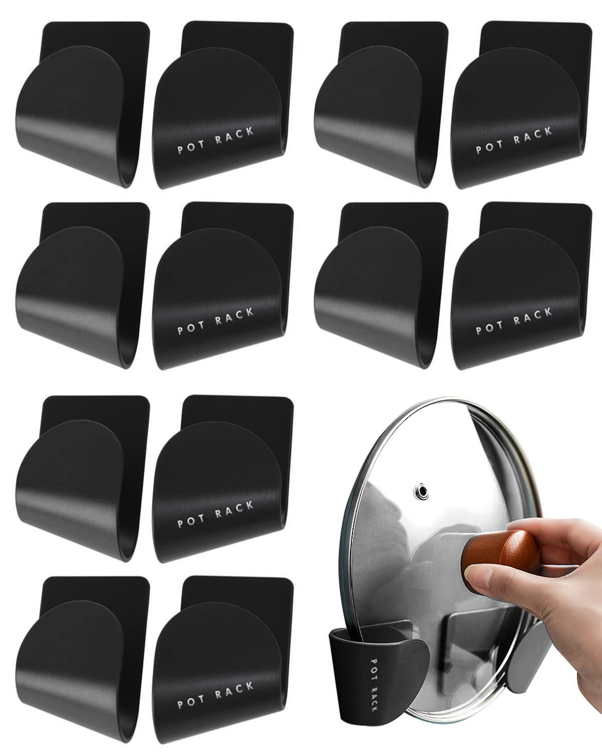 Tendiren pot lid organizer wall mount holds lids neatly to save counter space.