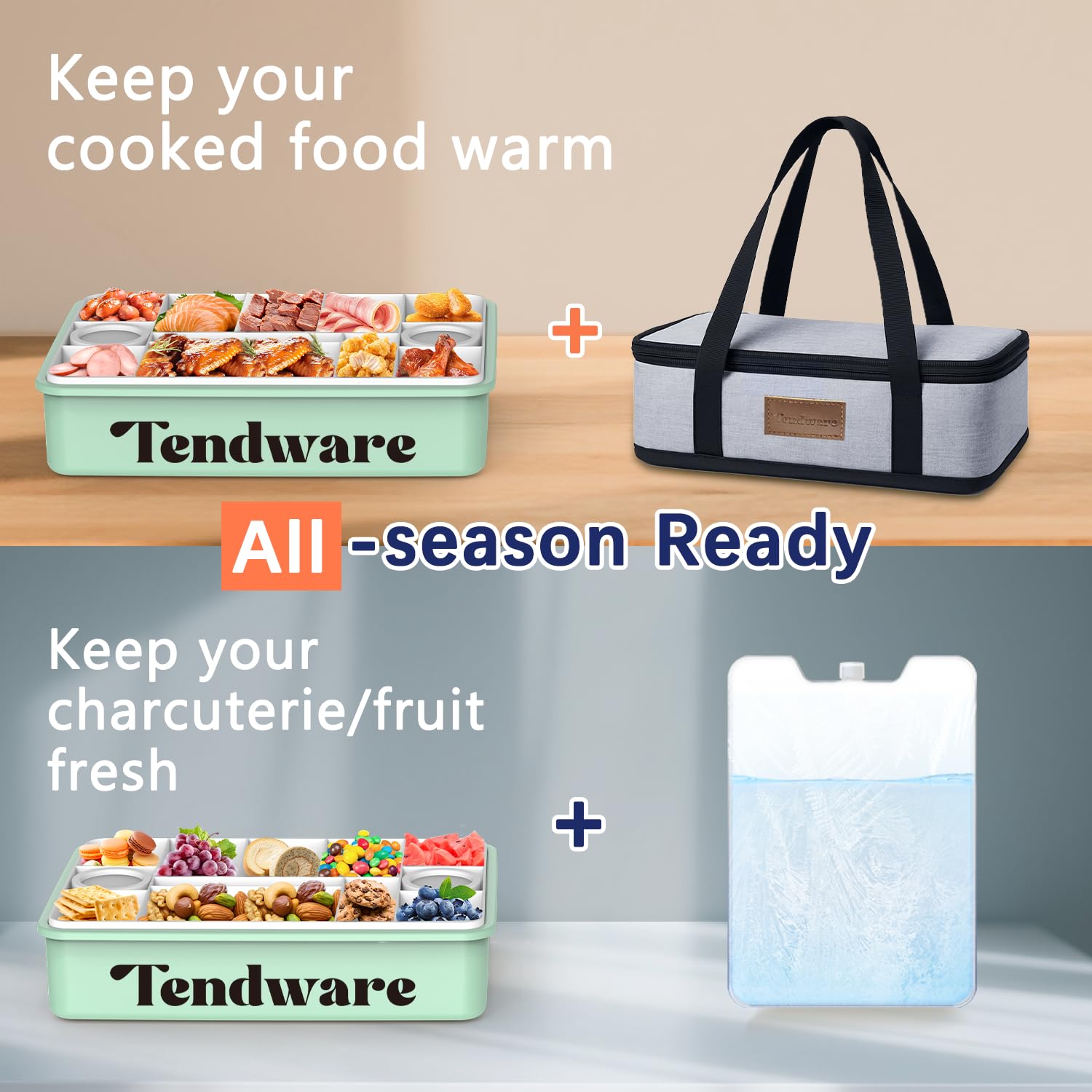 TENDWARE reusable ice pack preserves freshness for hours