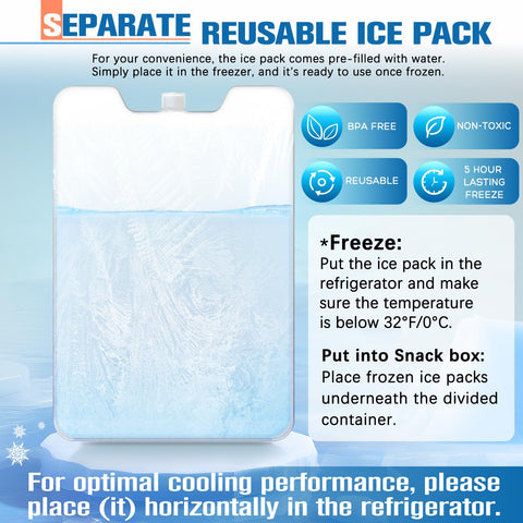 TENDWARE Snackle Box ice pack included to maintain freshness on the go.
