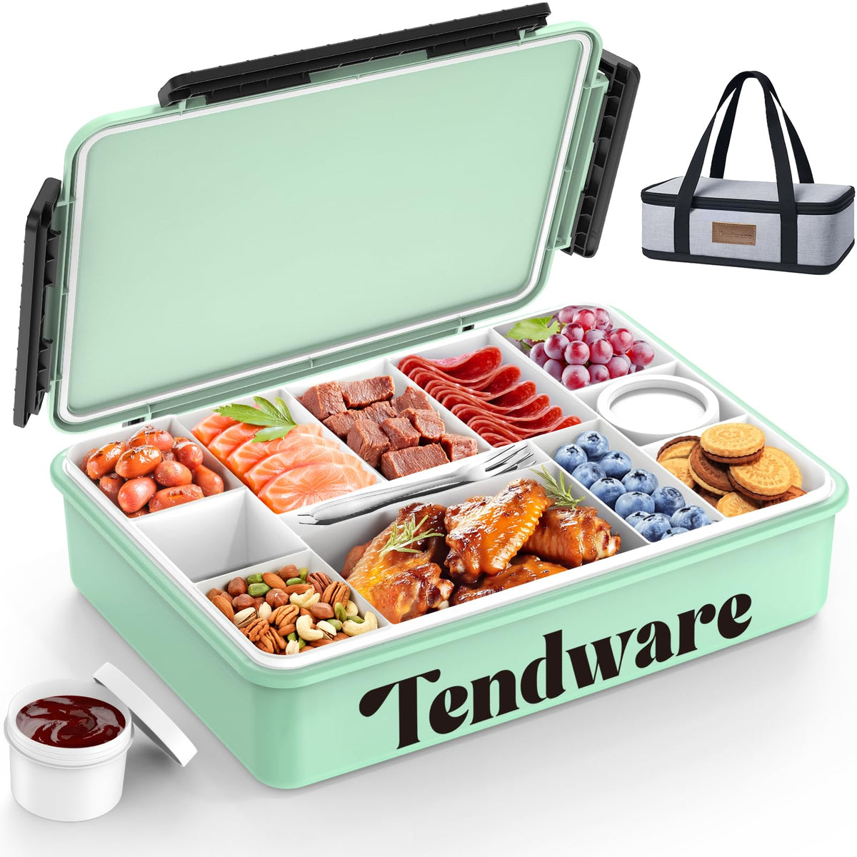 TENDWARE snackle box in insulated bag ready for on the go use