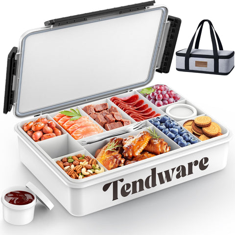TENDWARE snackle box with insulated bag for portable charcuterie on the go