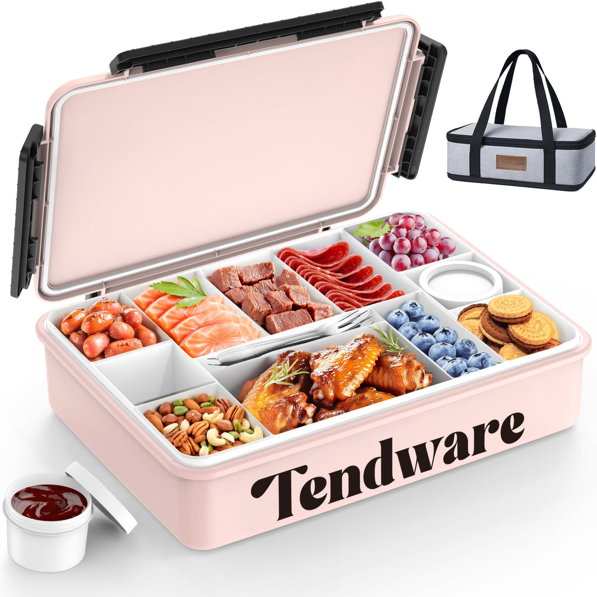 TENDWARE Snackle Box lid open for quick cleaning and access.