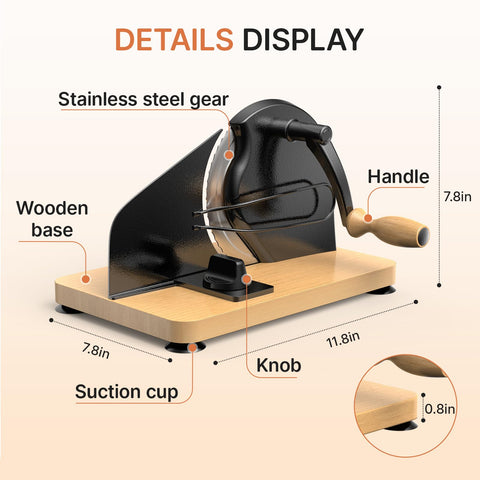TENGIZUOHZ suction base anchors the slicer firmly on the counter.