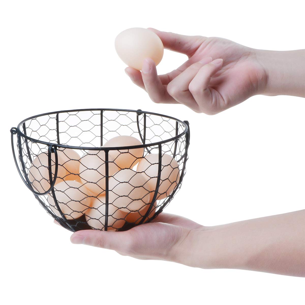 TENINYU egg storage basket on the counter for easy washing and air-drying.