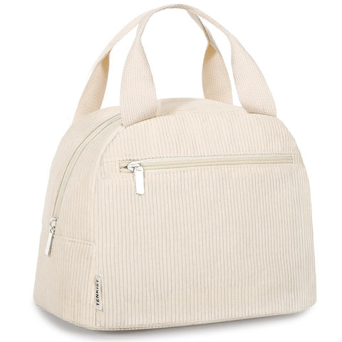 TENKIST corduroy lunch box tote close-up showing durable fabric for daily use.