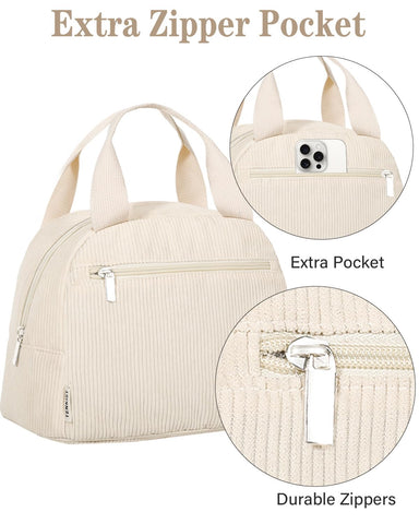 TENKIST cute lunch bag with cherry pattern for school or work style.