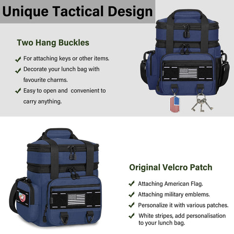 TENKIST blue top-compartment-expanded view demonstrates expandable space for dry foods