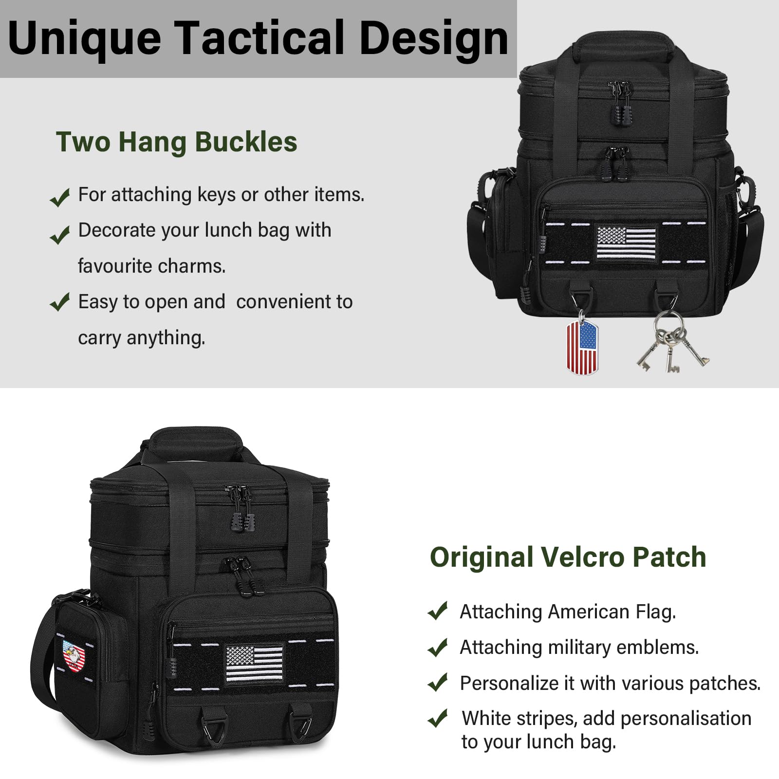 TENKIST lunch box rugged 6mm oxford fabric for durability.