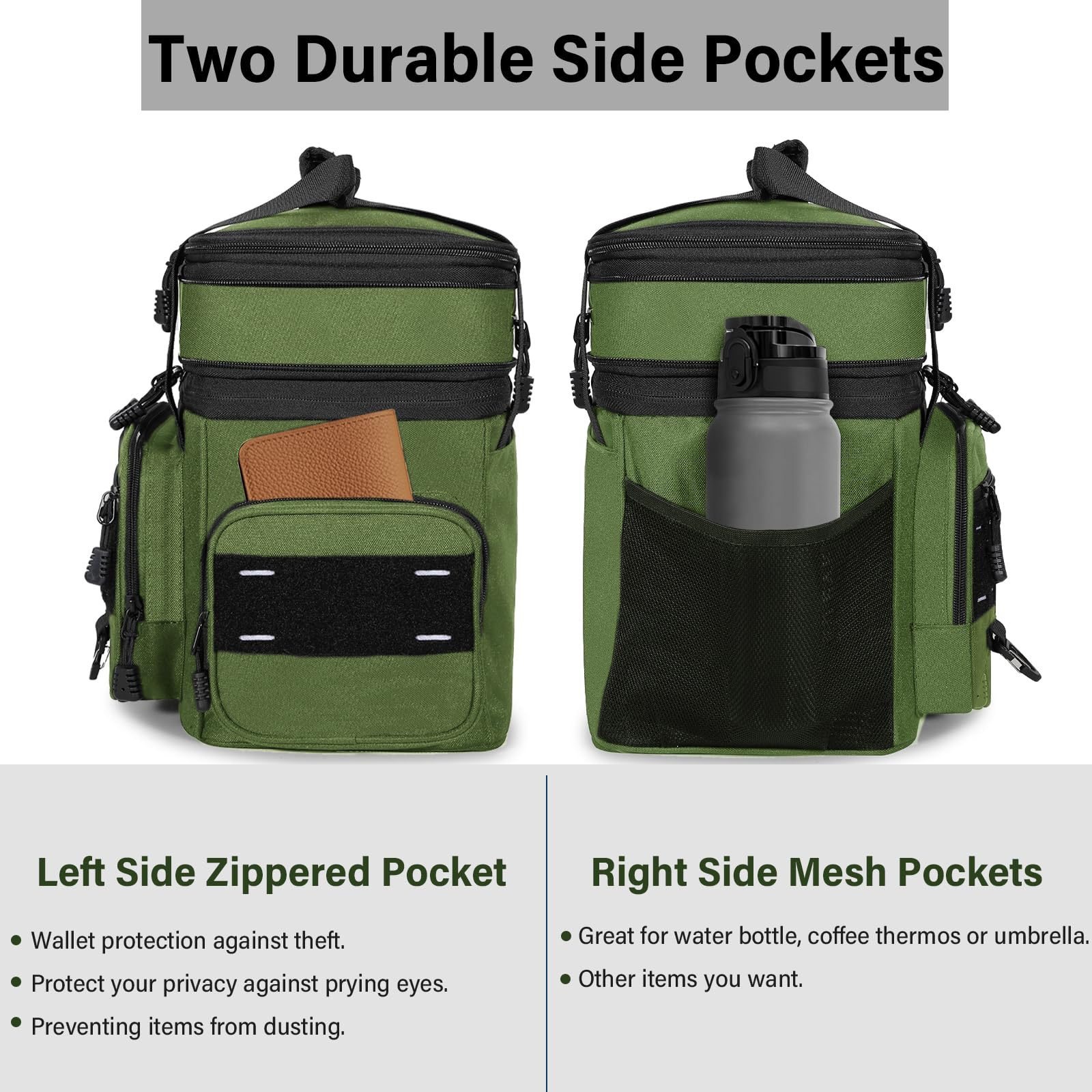 TENKIST lunch box side patch area with decorative American flag customization.