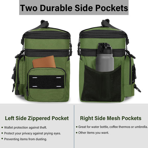 TENKIST lunch box side patch area with decorative American flag customization.