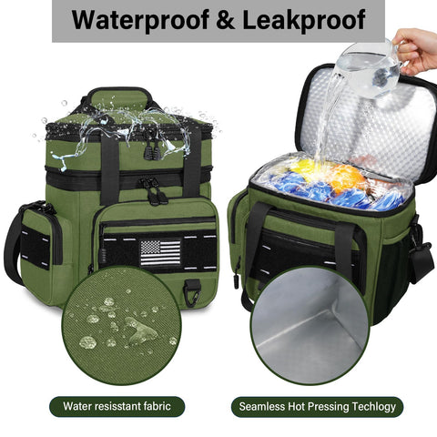 TENKIST top compartment open demonstrates expandable space for dry foods.