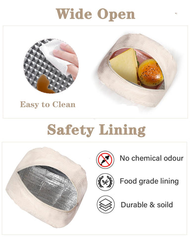 TENKIST lunch bag side pocket for napkins and utensils storage.