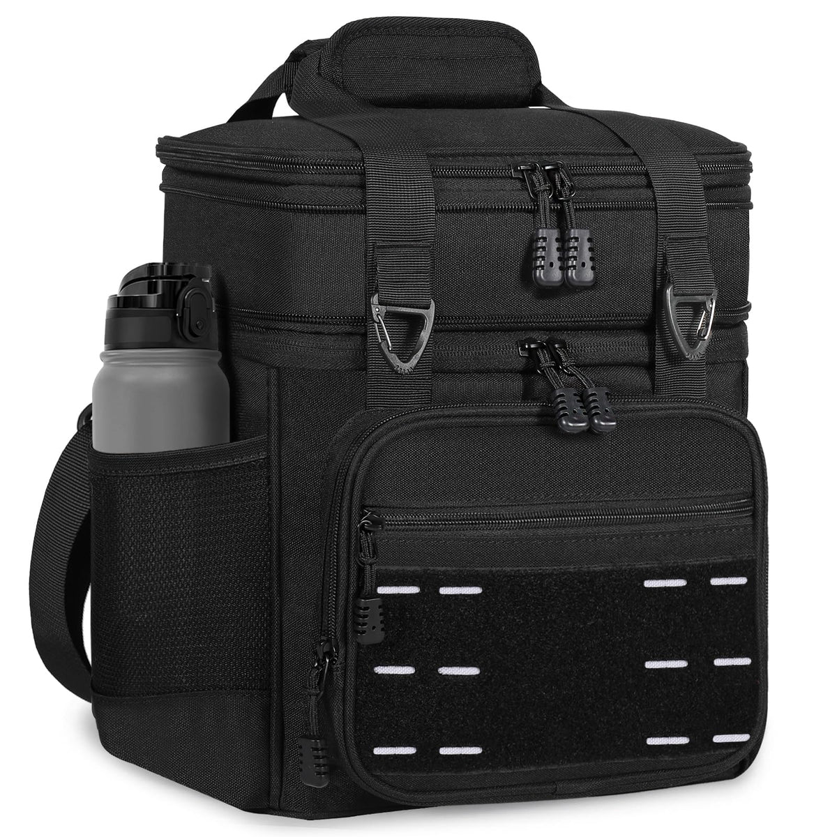 TENKIST lunch box cooler bag front view with tactical patch area for customization.