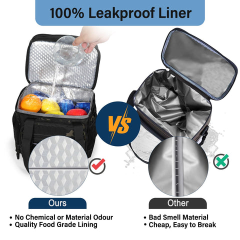 TENKIST lunch box cooler bag 6mm insulation helps maintain temperature.