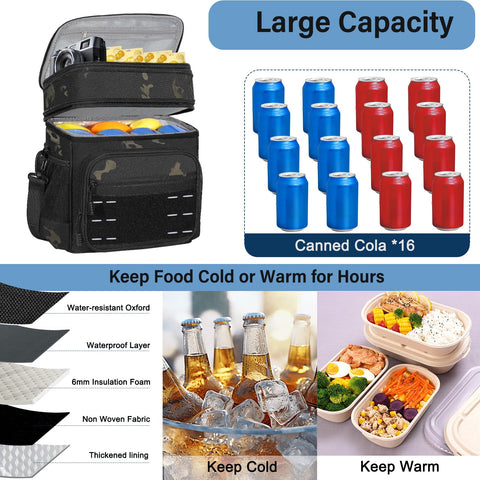 TENKIST lunch box cooler bag reinforced structure that stands up on its own.