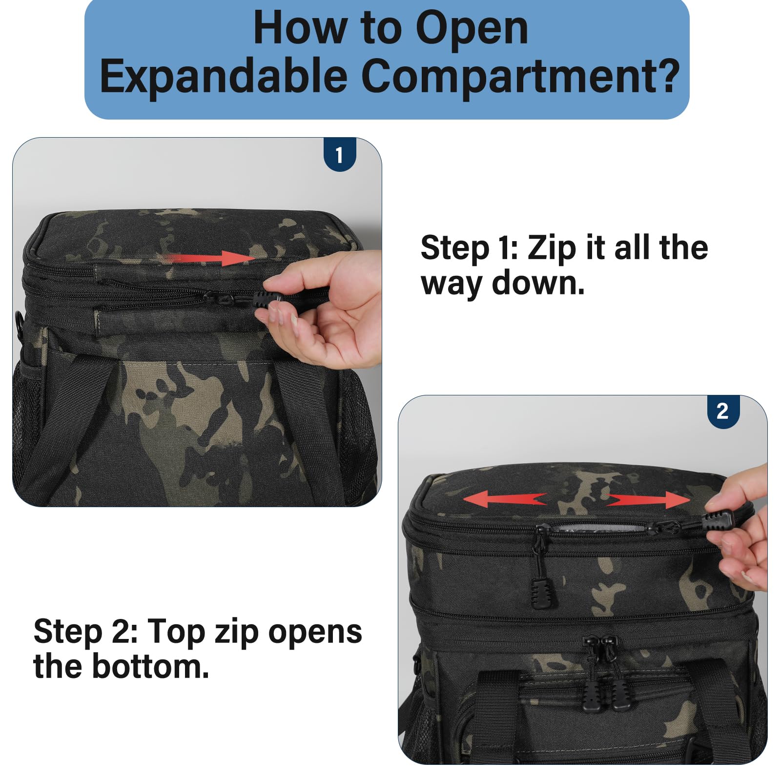 TENKIST lunch box cooler bag adjustable strap for comfortable carry.