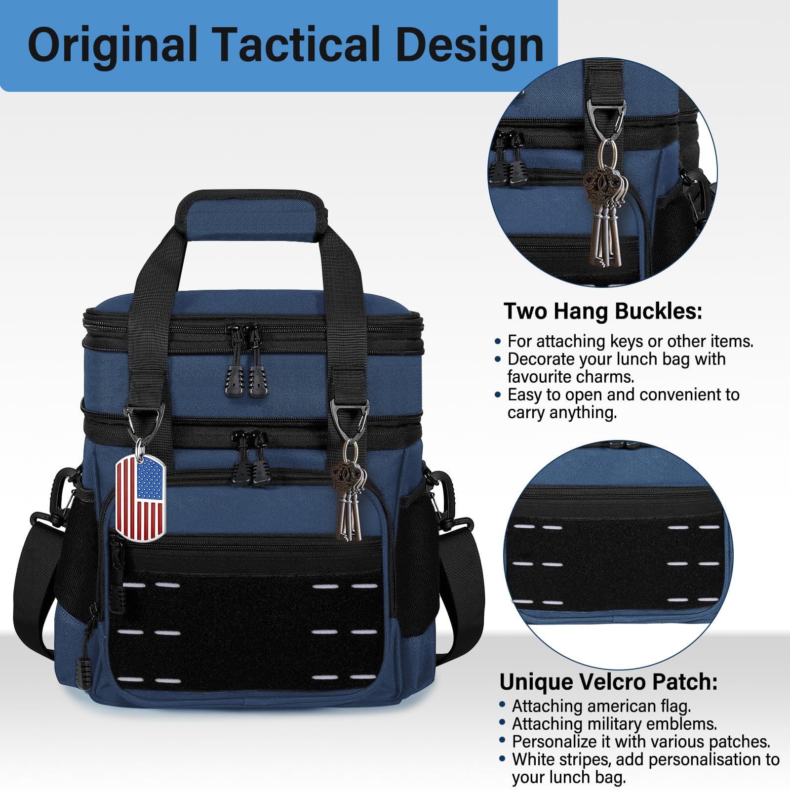 TENKIST cooler side pocket shown holding a water bottle and wallet for shifts.